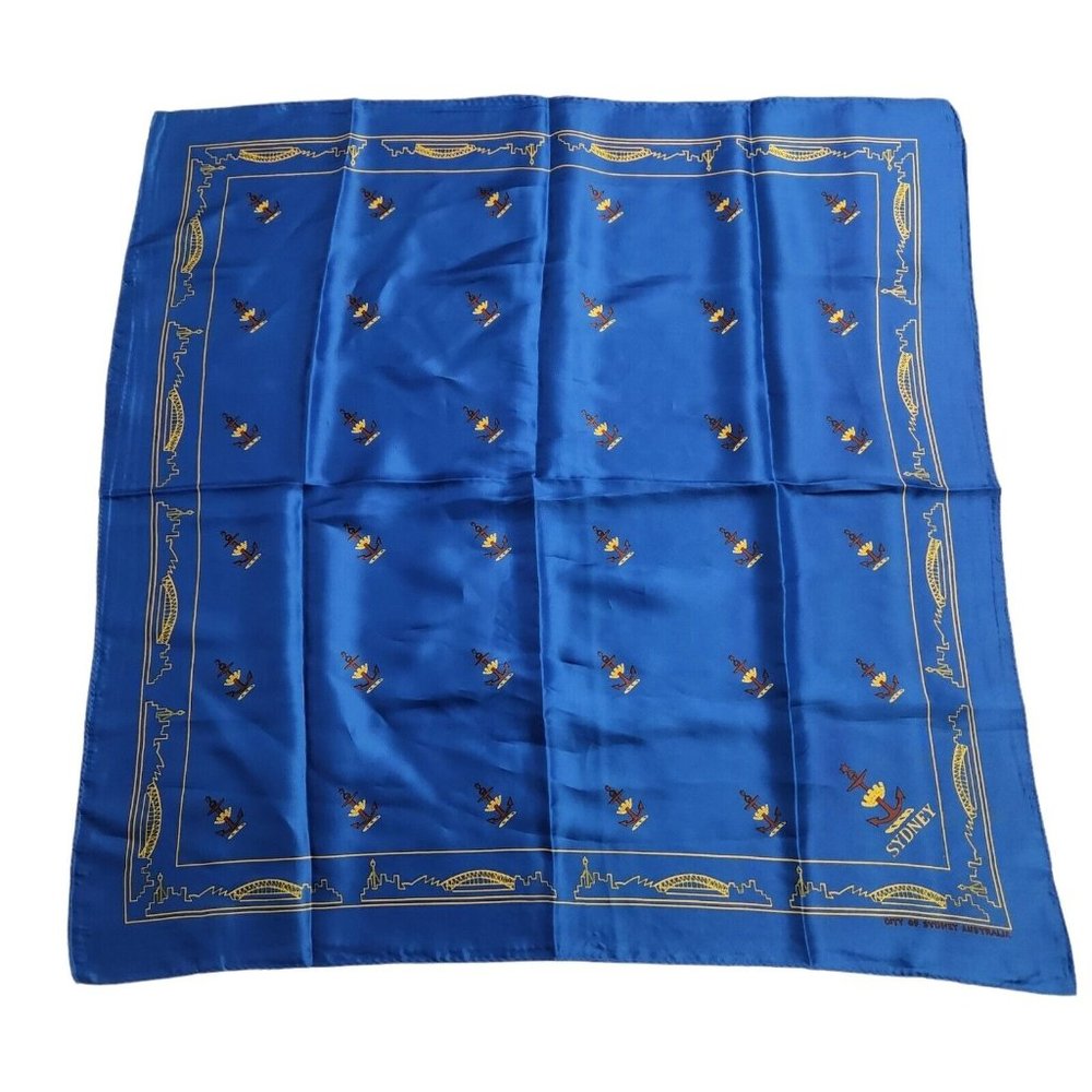 Sydney Australia Souvenir Scarf Colbalt Blue Square 27 x 27 inches